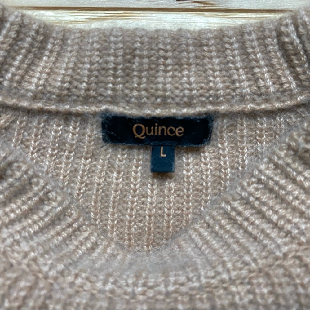 EUC - Quince Women's Cashmere Fisherman Sweater in Camel - Picture 2 of 5